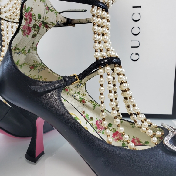 NWT$3400 Gucci Taide Pearlescent Caged Boot Pumps - Picture 10 of 16